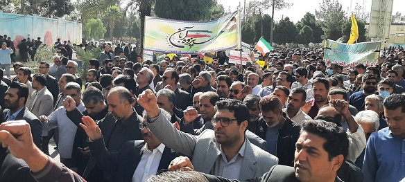 حضور مدیرعامل و کارکنان شرکت آب و فاضلاب سیستان و بلوچستان در راهپیمایی ۱۳ آبان