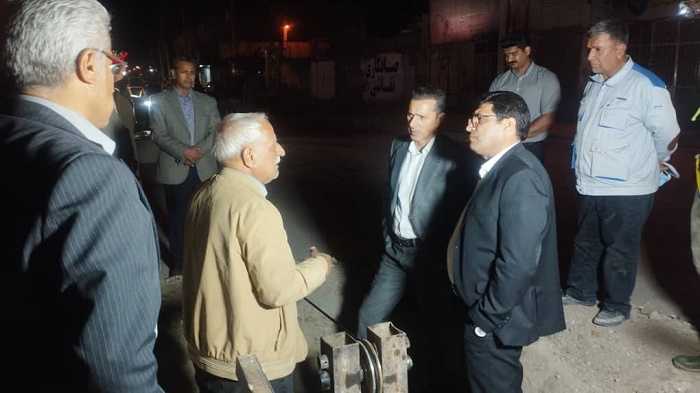 بازدید شبانه معاون آبفای کشور از روند بازسازی شبکه فاضلاب زابل