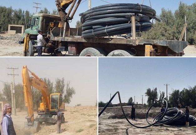 رفع تنش آبی در روستای «طاووس بامدی» هیرمند