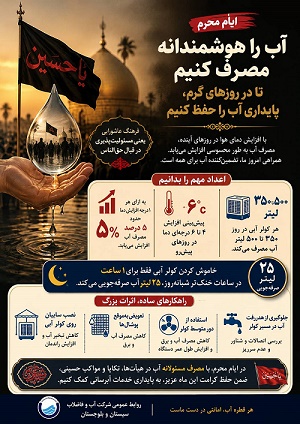 دعوت به مصرف بهینه آب در اوج گرما و ایام عزاداری